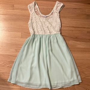 Mint green lace dress
